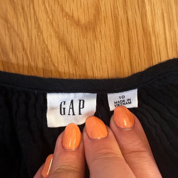 Gap Navy Waffle Long Jumpsuit V Neck Wide Leg Sleeveless Size 10 - Picture 7 of 8